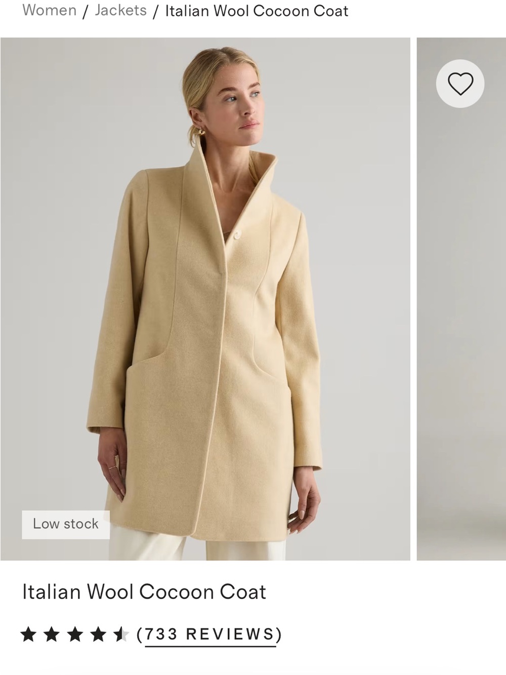 Quince Italian Wool Cocoon Coat-XS